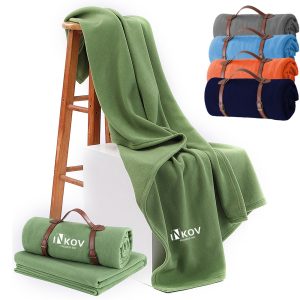 Soft Polyester Fleece Blanket with Carrying Strap