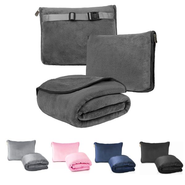 Soft Flannel Travel Blanket and Pillow Combo - Image 2