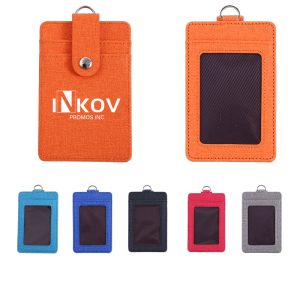 Stylish PU Leather ID Card Holder with Lanyard