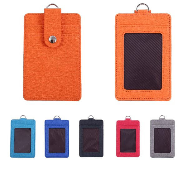 Stylish PU Leather ID Card Holder with Lanyard - Image 2
