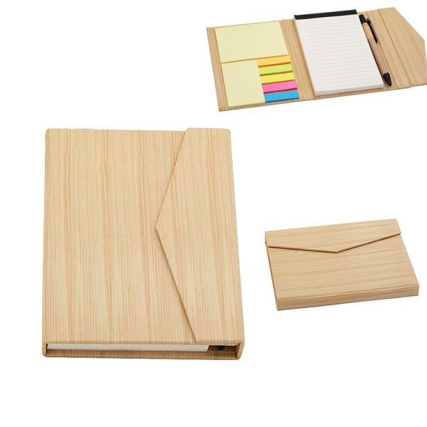 Sustainable Magnetic Closure Notebook Set with Sticky Notes and Pen - Image 2