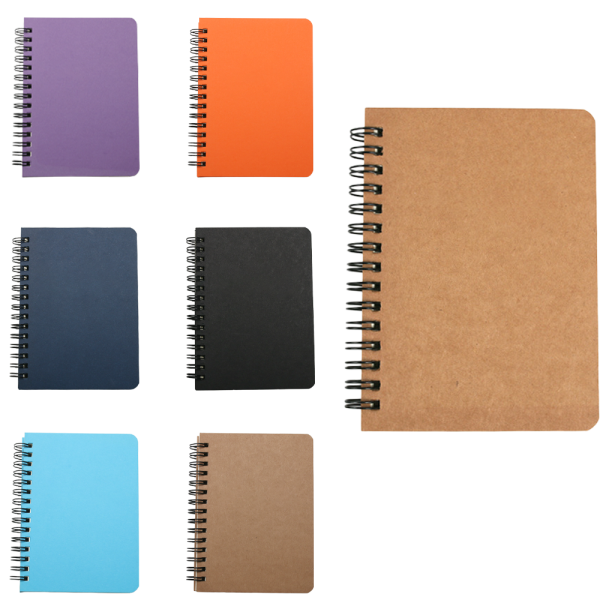 Compact Eco-Friendly Kraft Paper Notepad with Coil Binding - Image 2