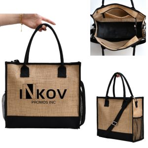 Versatile Jute Tote Bag with Removable Strap